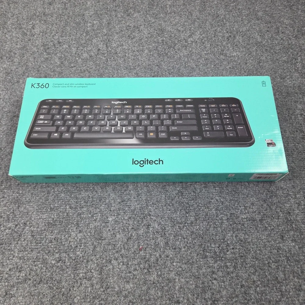 Logitech K360 Wireless Keyboard Unisex OS Black Compact Slim Unifying Receiver